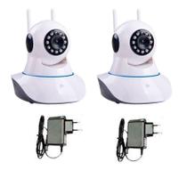 Kit 2 Câmeras de Segurança IP Sem Fio Wifi HD 720p Robo Wireless - Tudo Forte