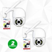 Kit 2 Câmeras De Segurança Ip Wifi A Prova D'água Com Cartão Kit 2 Câmeras De Segurança Ip Wifi A Prova D'água Com Cartão
