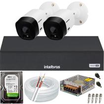 kit 2 câmeras de segurança monitoramento intelbras Completo