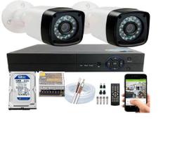 Kit 2 Câmeras De Segurança Residencial Full Hd 1080p 20m C/hd