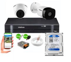 Kit 2 Câmeras de Segurança VHC 1120b 1120d HD 72OP DVR MHDX FULL HD 4 Canais Intelbras C/Hd 500gb Kit 2 Câmeras de Segurança VHC 1120b 1120d HD 72OP DVR MHDX FULL HD 4 Canais Intelbras C/Hd 500gb