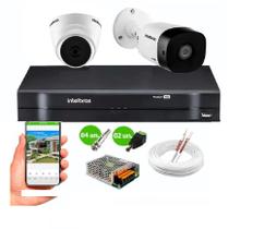 Kit 2 Câmeras de Segurança VHC 1120b 1120d HD 72OP DVR MHDX FULL HD 4 Canais Intelbras S/Hd