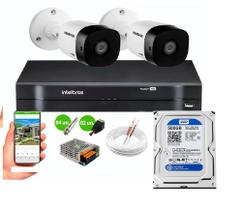 Kit 2 Câmeras de Segurança VHC 1120B HD 720p DVR MHDX 4 Canais Intelbras C/Hd 500gb Kit 2 Câmeras de Segurança VHC 1120B HD 720p DVR MHDX 4 Canais Intelbras C/Hd 500gb