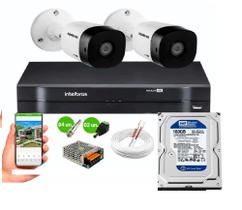 Kit 2 Câmeras de Segurança VHC 1120B HD 720p DVR MHDX 4 Canais Intelbras C/Hd Kit 2 Câmeras de Segurança VHC 1120B HD 720p DVR MHDX 4 Canais Intelbras C/Hd