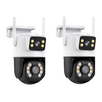 Kit 2 Câmeras de Segurança Vigilância Wi-fi Visão Noturna Resistente À Água Acesso Remoto Celular Monitoramento Sensor Kit 2 Câmeras de Segurança Vigilância Wi-fi Visão Noturna Resistente À Água Acesso Remoto Celular Monitoramento Sensor
