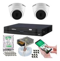 Kit 2 Câmeras Dome Intelbras 1120d Dvr 4 Canais Com Hd Kit 2 Câmeras Dome Intelbras 1120d Dvr 4 Canais Com Hd