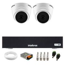 Kit 2 Câmeras Dome VHL 1220 D G2 HDCVI 2 megapixels Intelbras Visão Noturna 20m + Dvr Intelbras MHDX 1104-C 4 Canais