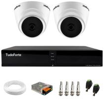 Kit 2 Câmeras Dome VHL 1220 D G2 HDCVI 2 megapixels Intelbras Visão Noturna 20m + Dvr Tudo Forte TFHDX 3304 4 Canais Com App Xmeye