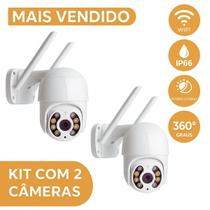 Kit 2 Câmeras Externas 360º IP66 à Prova DÁgua com Visão Noturna