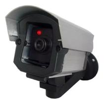 kit 2 Câmeras falsa com led bivolt 110/220v p/segurança residência e comércio