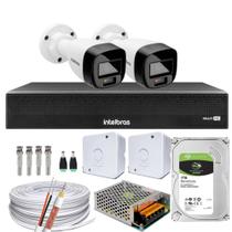 Kit 2 Câmeras Full Color 1220B Dvr Intelbras 4 canais 1004-c C/HD 1TB