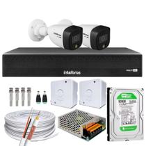 Kit 2 Cameras Full Color Intelbras Dvr Mhdx 4 Ch Color Noite