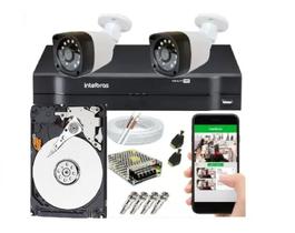 Kit 2 Câmeras hd 720p + DVR Mhdx Full Hd Intelbras C/Hd