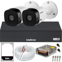 Kit 2 câmeras Intelbras 20metros completo alta definição Full Hd 1220b 2mp
