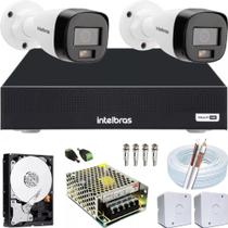 Kit 2 Cameras Intelbras Full Color A Noite Dvr 4ch 1104c