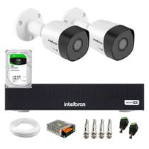 Kit 2 Câmeras Intelbras HD 720p VHD 3120 B G7 com Lente 3,6mm Visão Noturna 20m IP67 + Dvr Intelbras MHDX 1004-C 4 Canais + HD 1TB BarraCuda