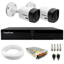Kit 2 Câmeras Intelbras VHC 1120 B HD 720p Visão Noturna 20m Resistente à Chuva IP66 + Dvr Tudo Forte TFHDX 3304 Full HD 4 Canais Com App Xmeye