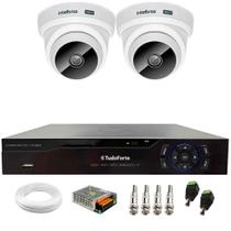 Kit 2 Câmeras Intelbras VHC 1120 D HD 720p Dome Infravermelho de 20 metros Lente 2.8mm + Dvr Tudo Forte TFHDX 3304 Full HD 4 Canais Com App Xmeye