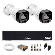 Kit 2 Câmeras Intelbras VHD 1220 B G7 Full Color Bullet Full HD 1080p Multi HD IR 20m + Dvr Intelbras MHDX 1104-C 4 Canais