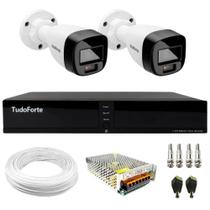 Kit 2 Câmeras Intelbras VHD 1220 B G7 Full Color Bullet Full HD 1080p Multi HD IR 20m + DVR Tudo Forte TFHDX 3304 4 Canais