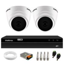 Kit 2 Câmeras Intelbras VHD 1220 D Dome Infra 20mts Full HD 1080 + DVR MHDX 1104 Intelbras Com App