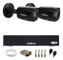 Kit 2 Câmeras Intelbras VHD 1230 B Full HD 1080p Bullet Black G7 Visão Noturna 30m IP67 + DVR Intelbras MHDX 3004-C 4 Canais