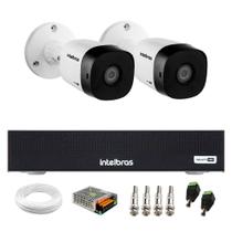 Kit 2 Câmeras Intelbras VHD 1230 B Full HD 1080p Bullet Visão Noturna de 30 metros IP67 + Dvr Intelbras MHDX 1104-C 4 Canais