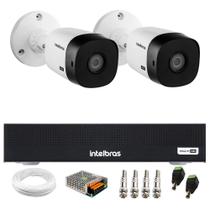 Kit 2 Câmeras Intelbras VHD 1530 B 5 megapixel HDCVI Infra 30m IP67 + DVR Intelbras MHDX 3004-C 4 Canais