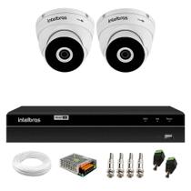 Kit 2 Câmeras Intelbras VHD 3130 D G7 HD 720p Dome Infravermelho de 30m Proteção IP67 + DVR Intelbras MHDX 1204 4 Canais