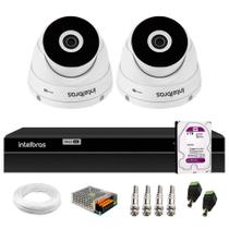 Kit 2 Câmeras Intelbras VHD 3220 Dome Metálica Full HD 1080 DVR MHDX 1104 Intelbras 2tb Purple