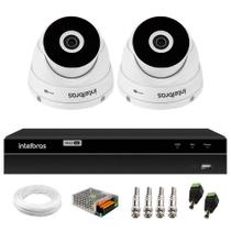 Kit 2 Câmeras Intelbras VHD 3220 Dome Metálica Full HD 1080 DVR MHDX 1104 Intelbras com Aplicativo