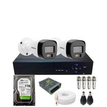 Kit 2 Câmeras Intelbras Vhd 3220b Fc+ Audio Dvr 04ch C/Hd Já Instalado