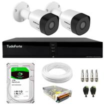 Kit 2 Câmeras Intelbras VHD 3230 B G7 Bullet Full HD 1080p Multi HD IP67 + Dvr Tudo Forte TFHDX 3304 4 Canais Com App Xmeye + HD 2TB BarraCuda