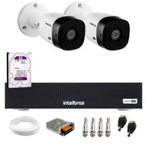 Kit 2 Câmeras Intelbras VHL 1220 B G2 Bullet Full HD 1080p Visão Noturna 20m IP66 + DVR Intelbras MHDX 3004-C 4 Canais + HD 1TB Purple