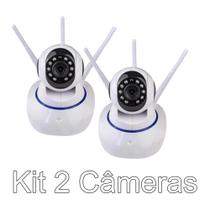 Kit 2 Câmeras Ip 3 Antenas Wifi 3ª Geração Visão Noturna