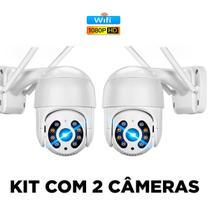 Kit 2 Câmeras Ip Externa 100% À Prova D'Água Wi-Fi Full Hd