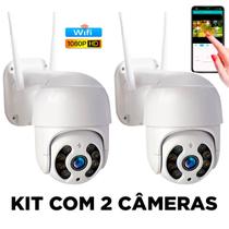 Kit 2 Câmeras IP Rotativa Prova D'água Full HD Wifi