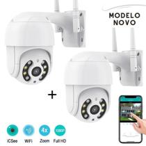 Kit 2 Câmeras IP Wi-Fi -Resistente Sol/Chuva-Detecta movimento AFC