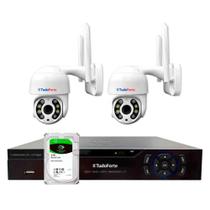 Kit 2 Câmeras Ip Wifi Speed Dome Externa Motorizada Full HD Tudo Forte + DVR Gravador de Vídeo Tudo Forte TFHDX 3304 4 Canais + HD 2TB Barracuda