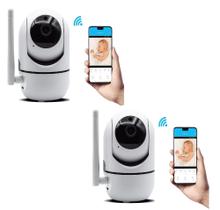 Kit 2 Câmeras Ips baba eletrônica Wifi Visão Noturna