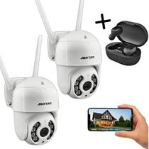 Kit 2 Câmeras Jortan Wi-fi Externa HD Visão Noturna + Fone