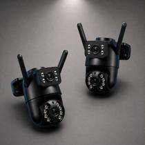 Kit 2 Câmeras Jortan Wifi Lente Dupla Visão Noturna Preta