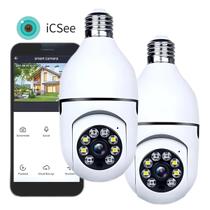 Kit 2 Câmeras Lâmpada Wi-fi Full Hd Visão Noturna App Icsee