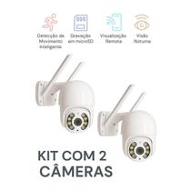 Kit 2 Câmeras Monitoramento Externo IP66 + Visão Noturna Avançada
