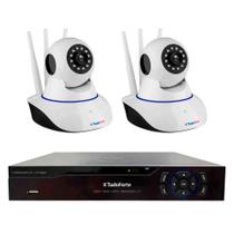 Kit 2 Câmeras Robô IP Wifi HD 720p Sem Fio Com áudio e Visão Noturna Tudo Forte + DVR Gravador Tudo Forte TFHDX 3304 4 Canais