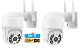 KIt 2 Câmeras rotativas visão noturna De Segurança Smart Ip Wi-fi Externa e interna A Prova D,Água - JORTAN