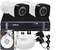 Kit 2 cameras seguranca 1 mp HD dvr Intelbras C/Hd