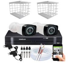 Kit 2 Cameras Segurança eletrônica 720p Full Hd Dvr Intelbras 4ch S/hd + Fonte, Cabos e Acessórios