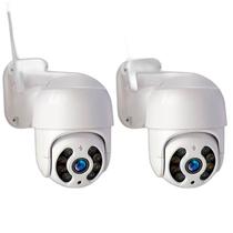 Kit 2 Câmeras Segurança Externa Plus+ Wi-Fi Panorâmica