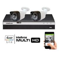Kit 2 Cameras Segurança Full Hd 1080p Dvr Intelbras Mhdx 3004